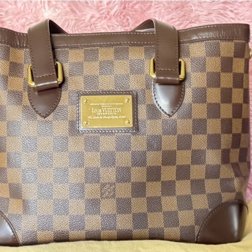 Louis Vuitton Brown Checkered Tote Bag